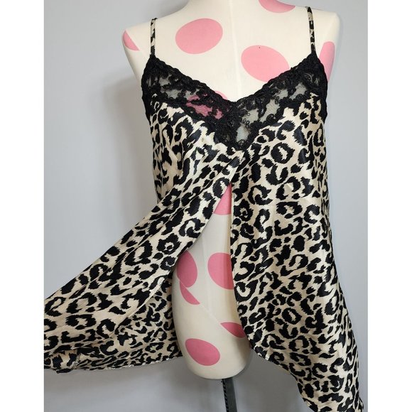 Women's Vintage Intimate Essentials Leopard Open Front Nighty Cami Medium Sexy - Picture 2 of 11
